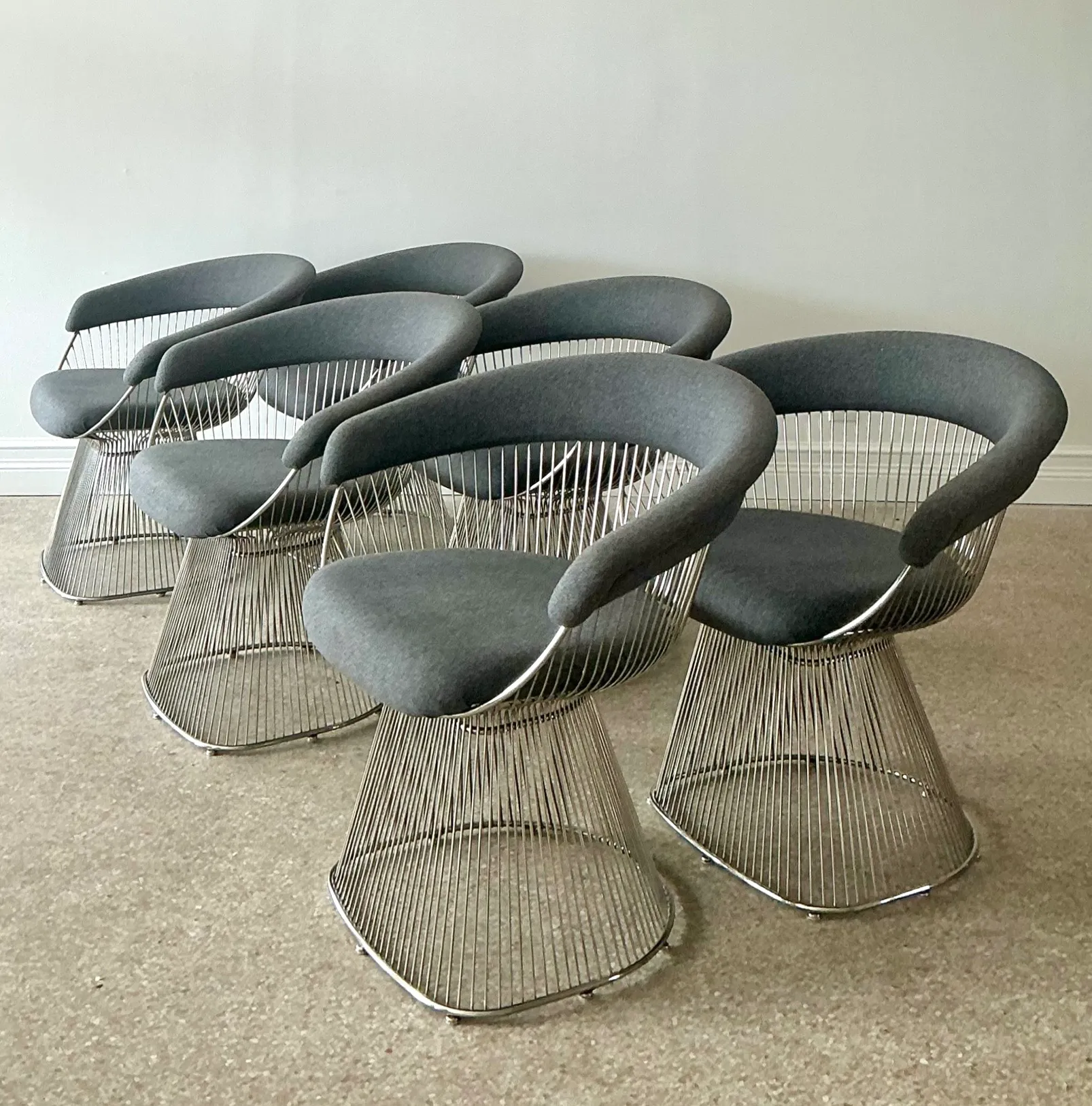 Vintage Platner Style Wire Dining Chairs - Set of 6 — additional photo 5