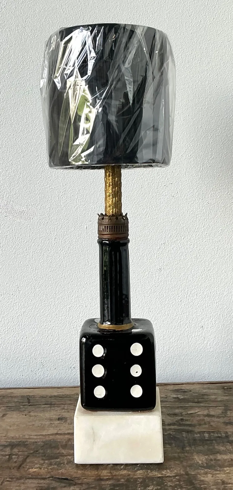 Vintage Ceramic Dice Table Lamp — additional photo 5