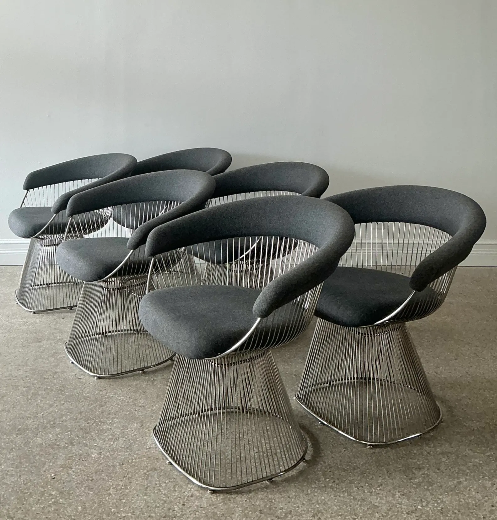Vintage Platner Style Wire Dining Chairs - Set of 6 — additional photo 2