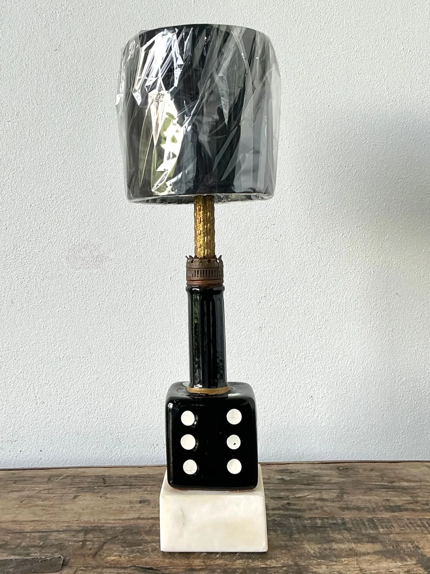 Vintage Ceramic Dice Table Lamp — additional photo 1