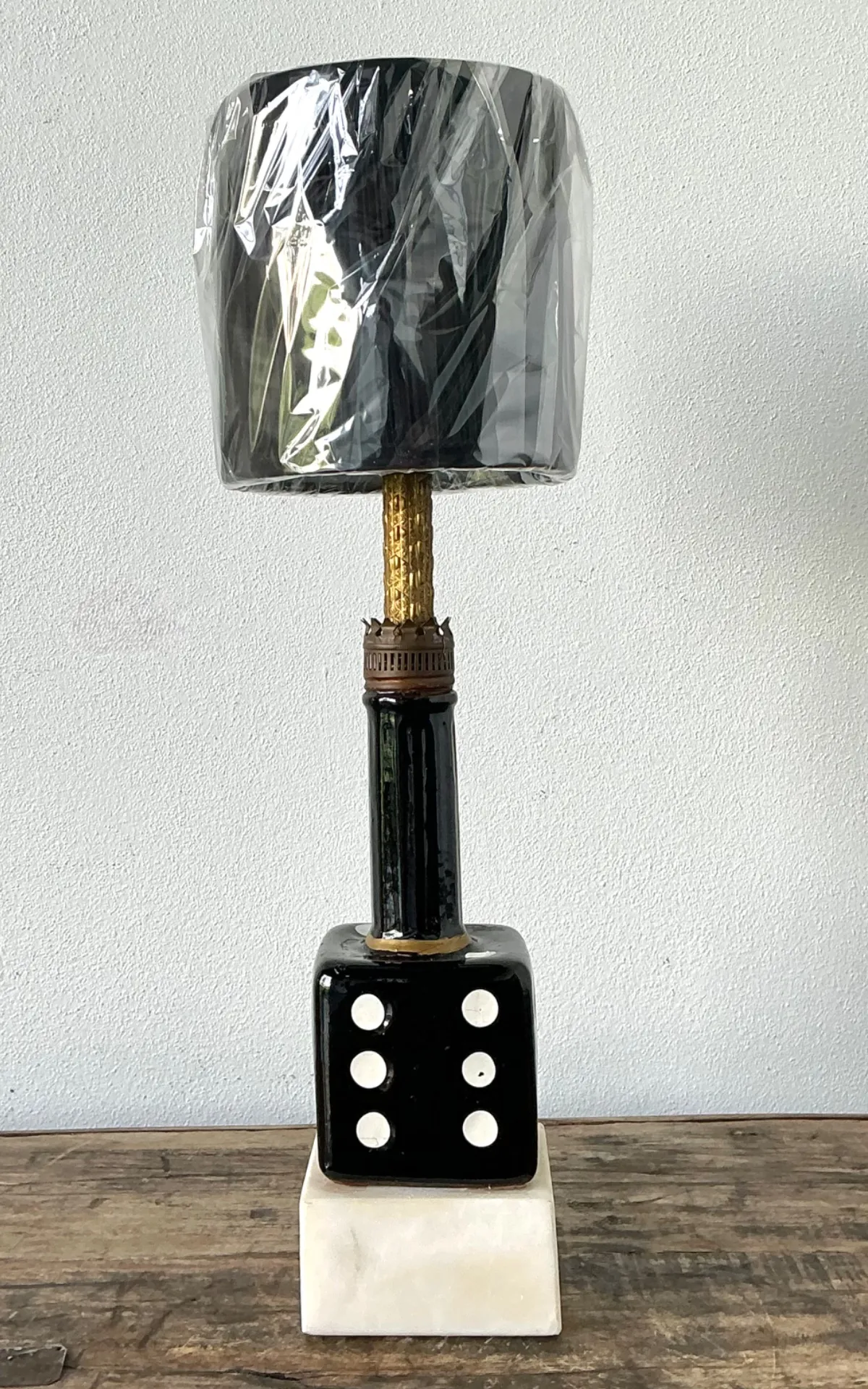 Vintage Ceramic Dice Table Lamp