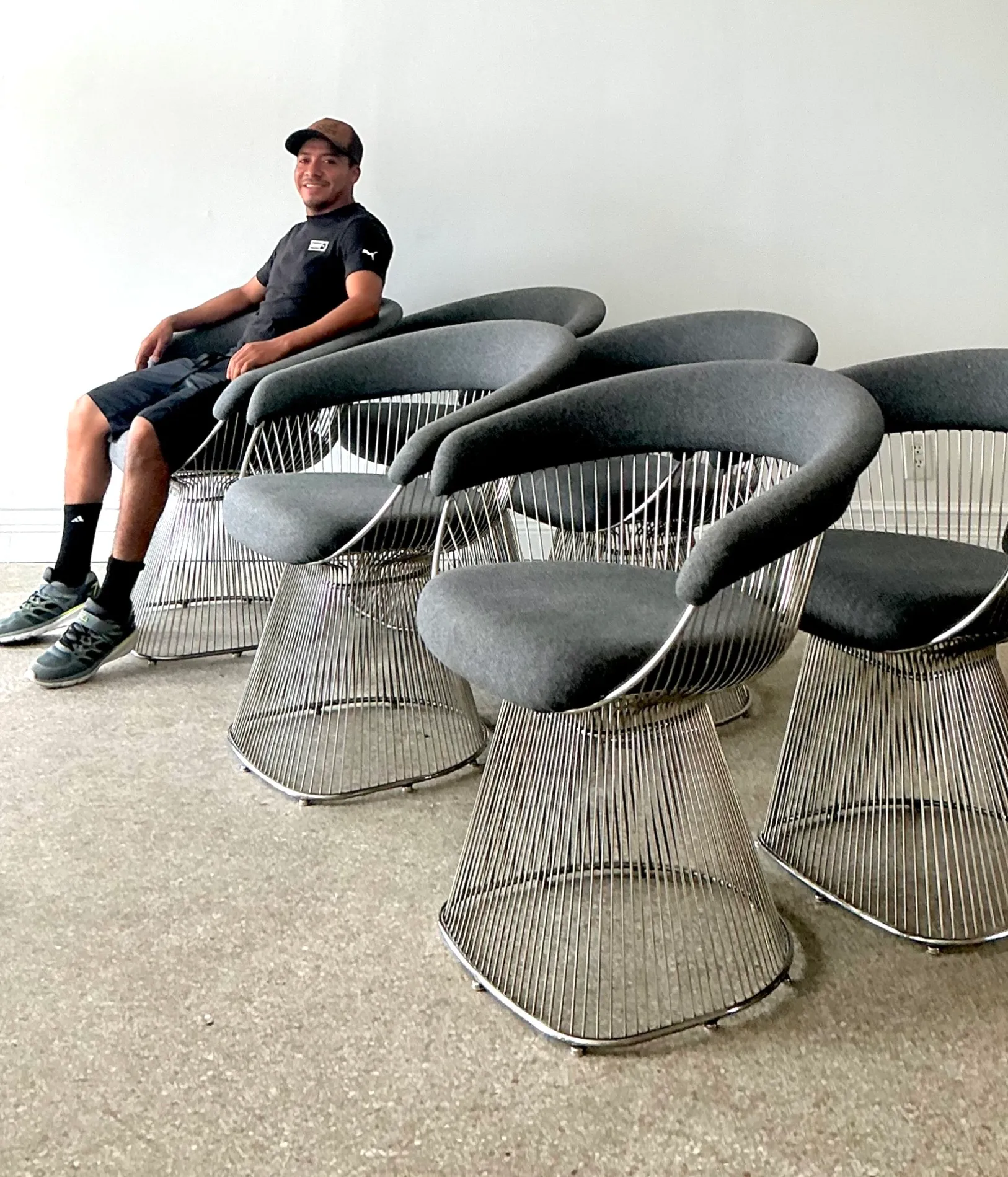 Vintage Platner Style Wire Dining Chairs - Set of 6 — additional photo 8