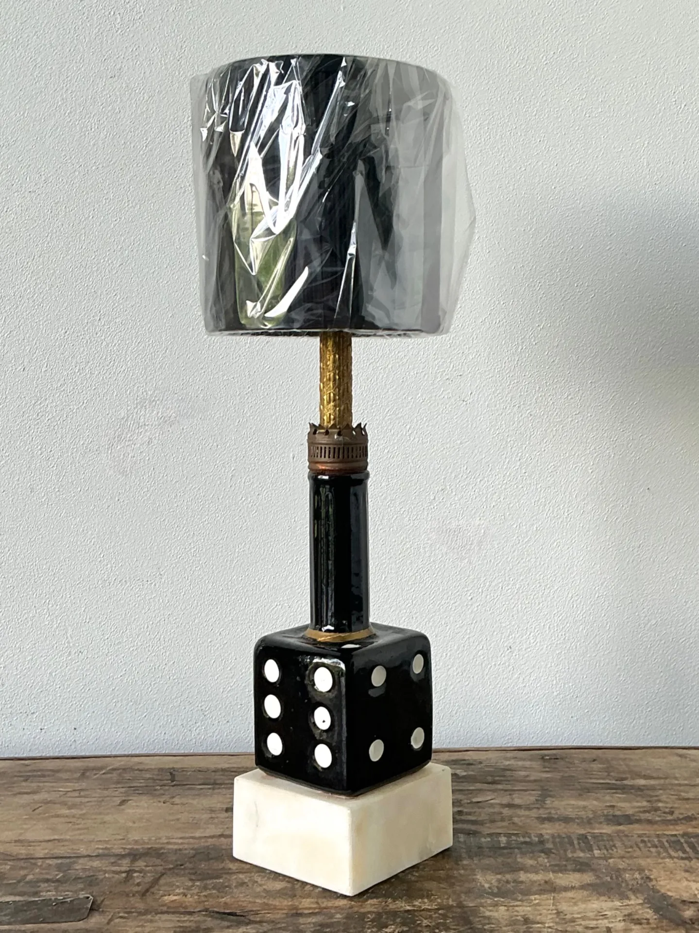 Vintage Ceramic Dice Table Lamp — additional photo 3