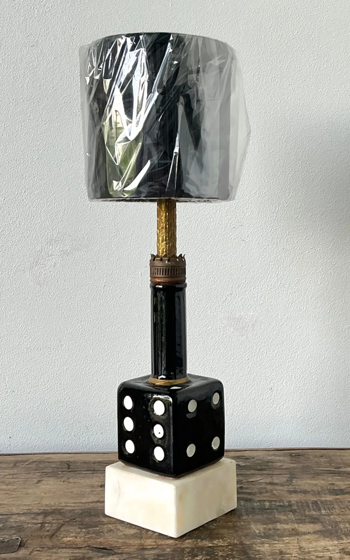 Vintage Ceramic Dice Table Lamp — additional photo 3