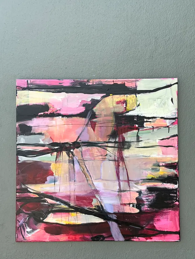 Vintage Abstract Expressionist Oil Painting on Canvas — additional photo 6
