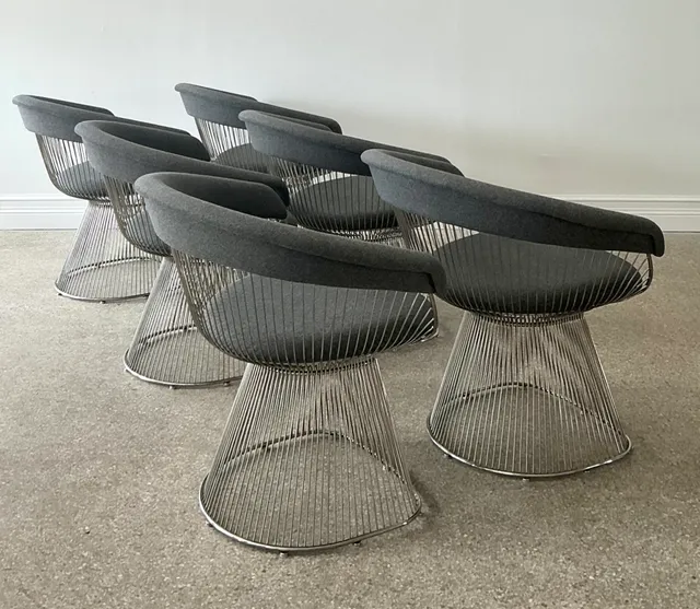 Vintage Platner Style Wire Dining Chairs - Set of 6 — additional photo 1