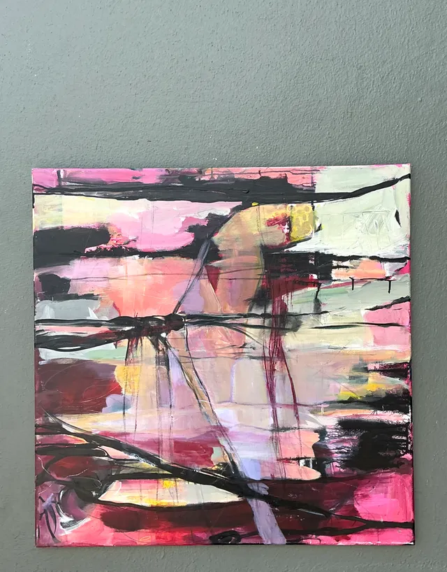 Vintage Abstract Expressionist Oil Painting on Canvas — additional photo 1