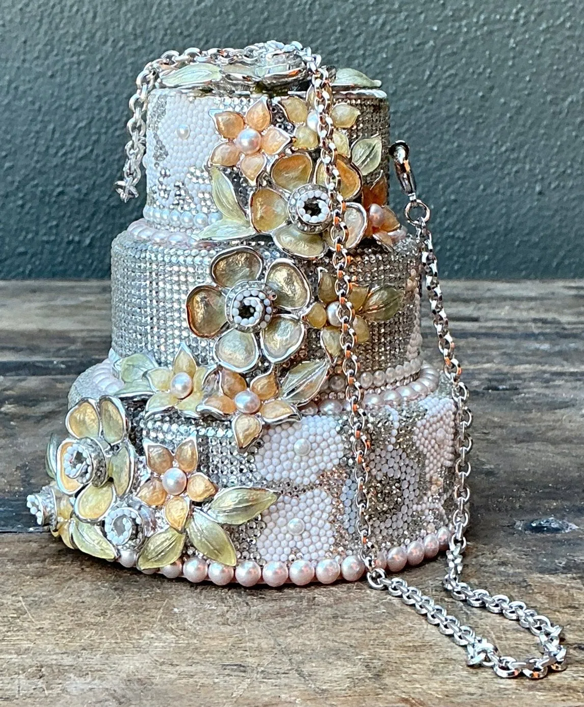Vintage Judith Leiber Wedding Cake Crystal Clutch — additional photo 6
