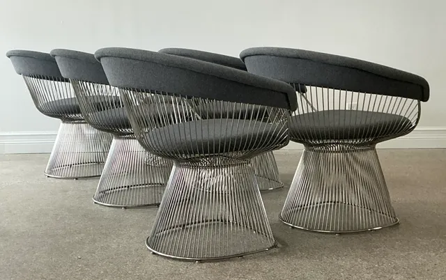 Vintage Platner Style Wire Dining Chairs - Set of 6 — additional photo 4