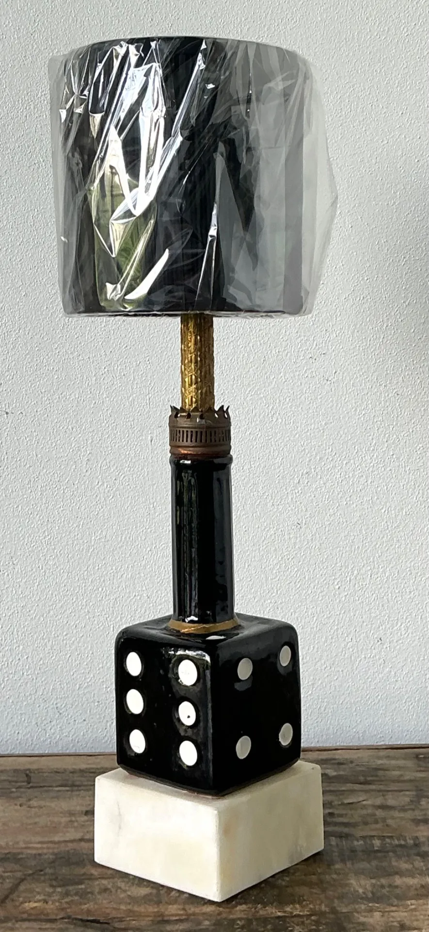 Vintage Ceramic Dice Table Lamp — additional photo 4
