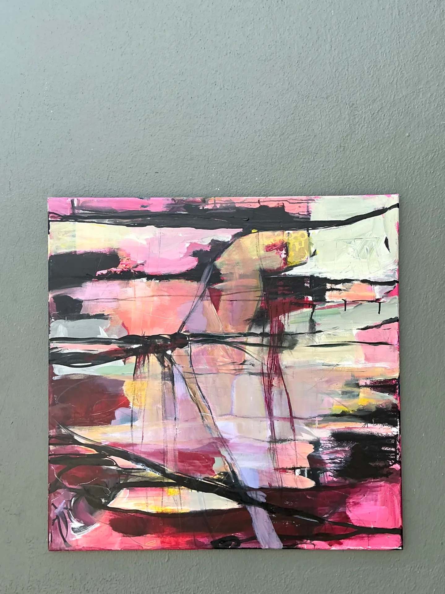Vintage Abstract Expressionist Oil Painting on Canvas — additional photo 4