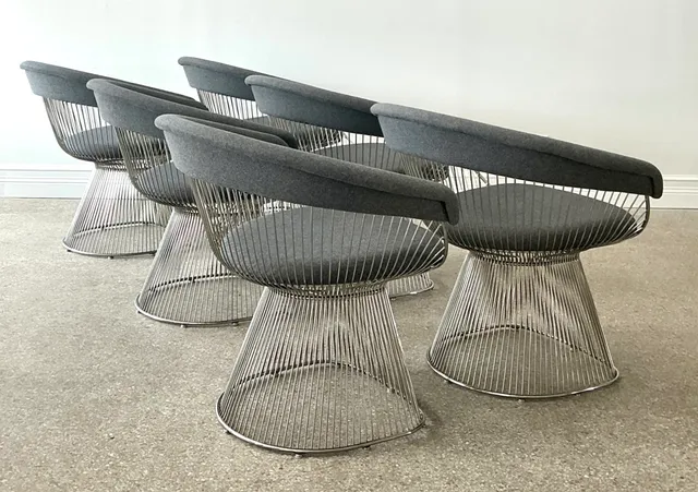 Vintage Platner Style Wire Dining Chairs - Set of 6 — additional photo 7