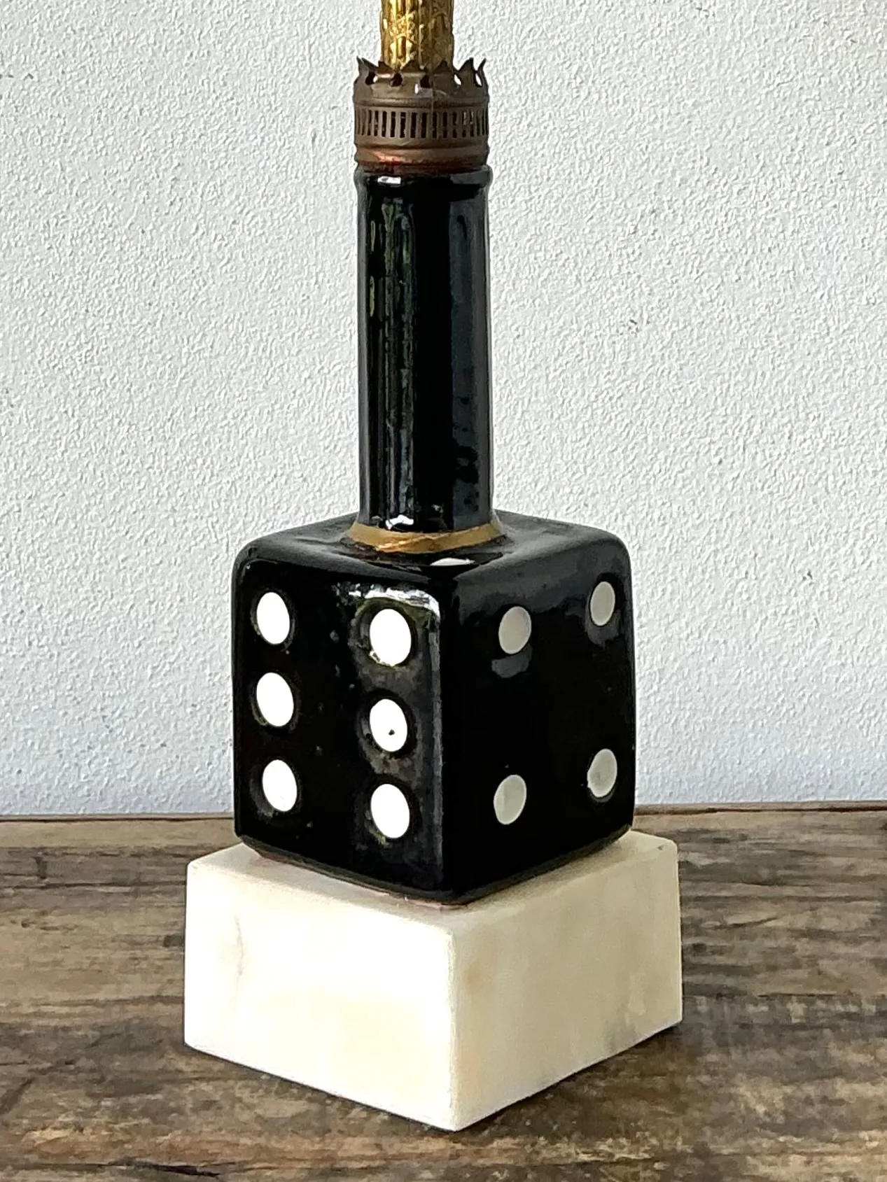 Vintage Ceramic Dice Table Lamp — additional photo 2
