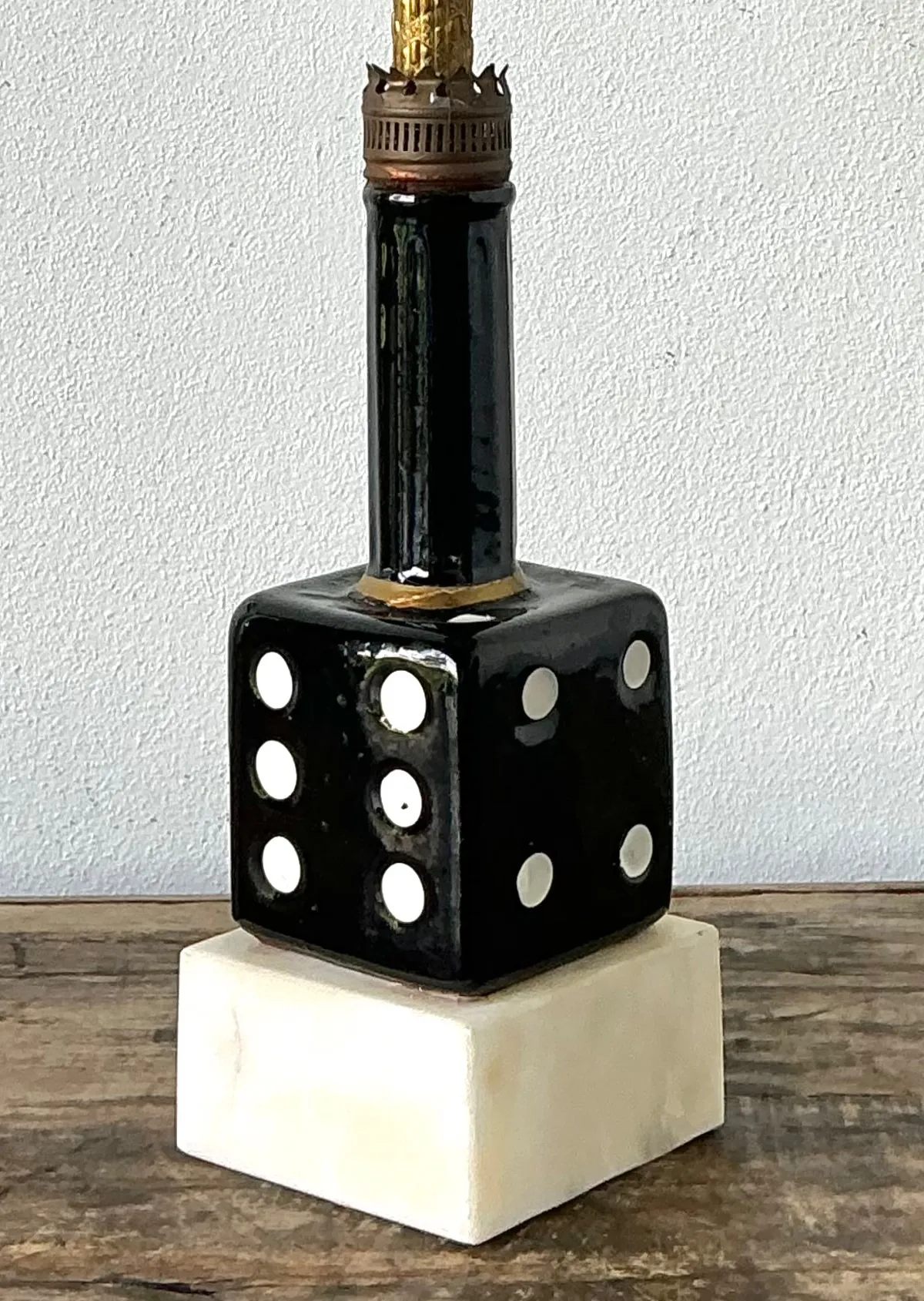 Vintage Ceramic Dice Table Lamp — additional photo 2