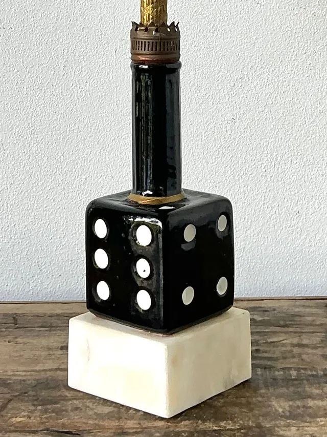 Vintage Ceramic Dice Table Lamp — additional photo 2