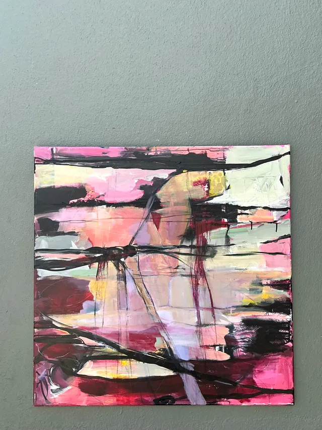 Vintage Abstract Expressionist Oil Painting on Canvas — additional photo 5
