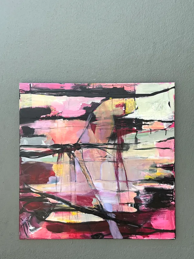 Vintage Abstract Expressionist Oil Painting on Canvas — additional photo 2