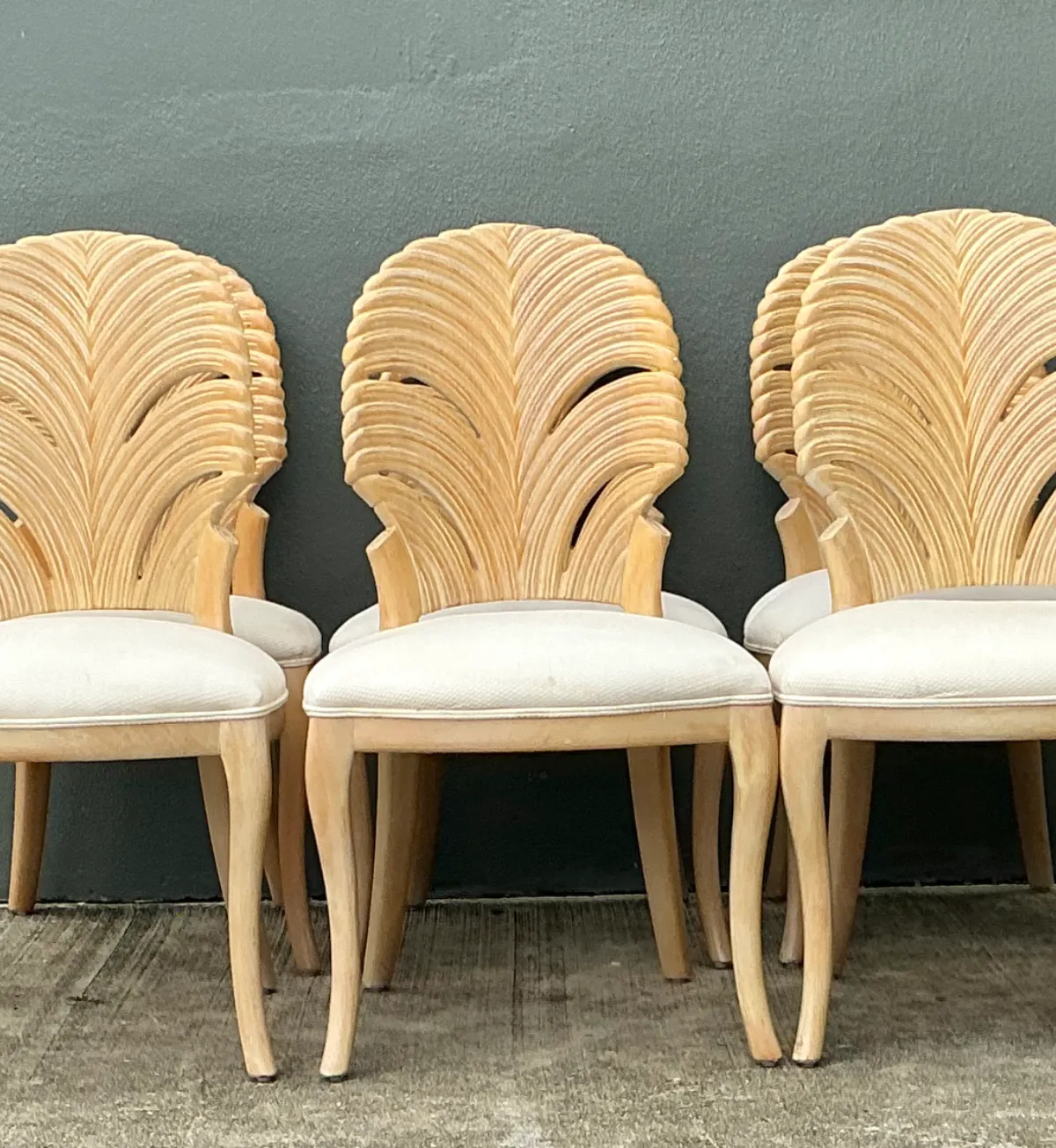 Vintage Sculptural Wood Dining Chairs - Set of Six — additional photo 3