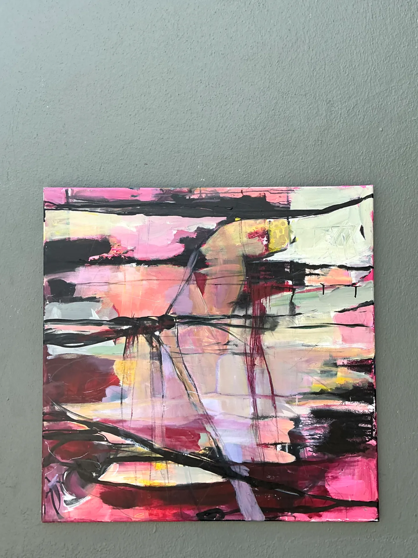 Vintage Abstract Expressionist Oil Painting on Canvas — additional photo 3