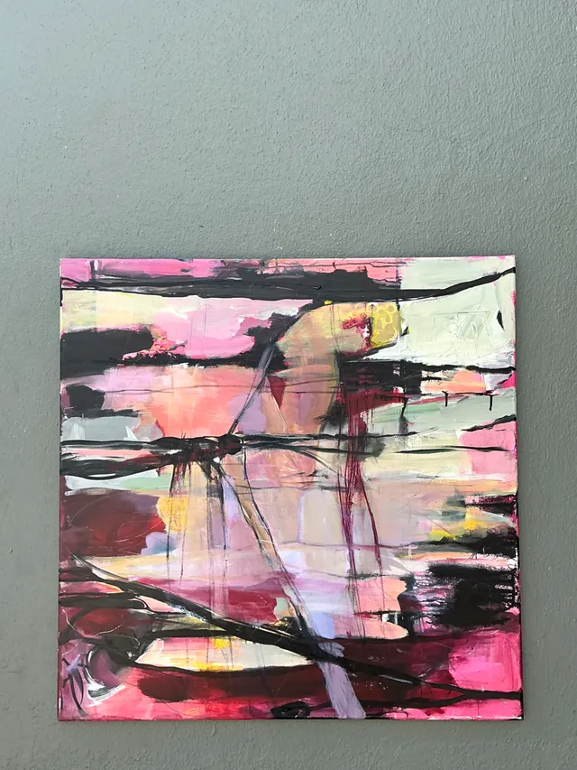 Vintage Abstract Expressionist Oil Painting on Canvas — additional photo 3