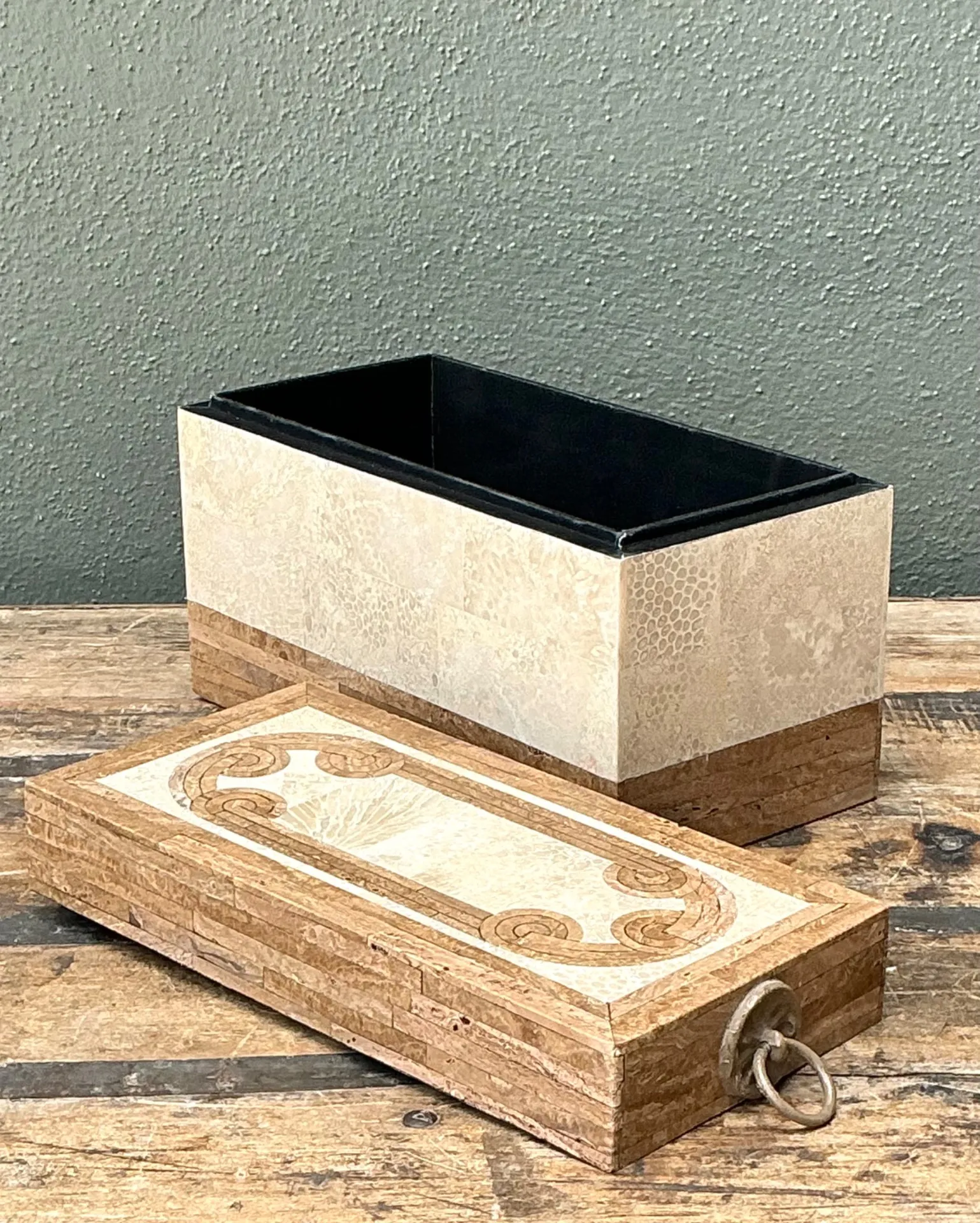 Vintage Tessellated Stone Box — additional photo 1