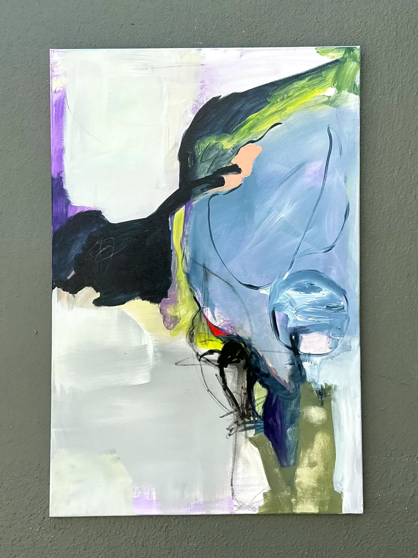 Vintage Abstract Expressionist Oil Painting on Canvas — additional photo 2