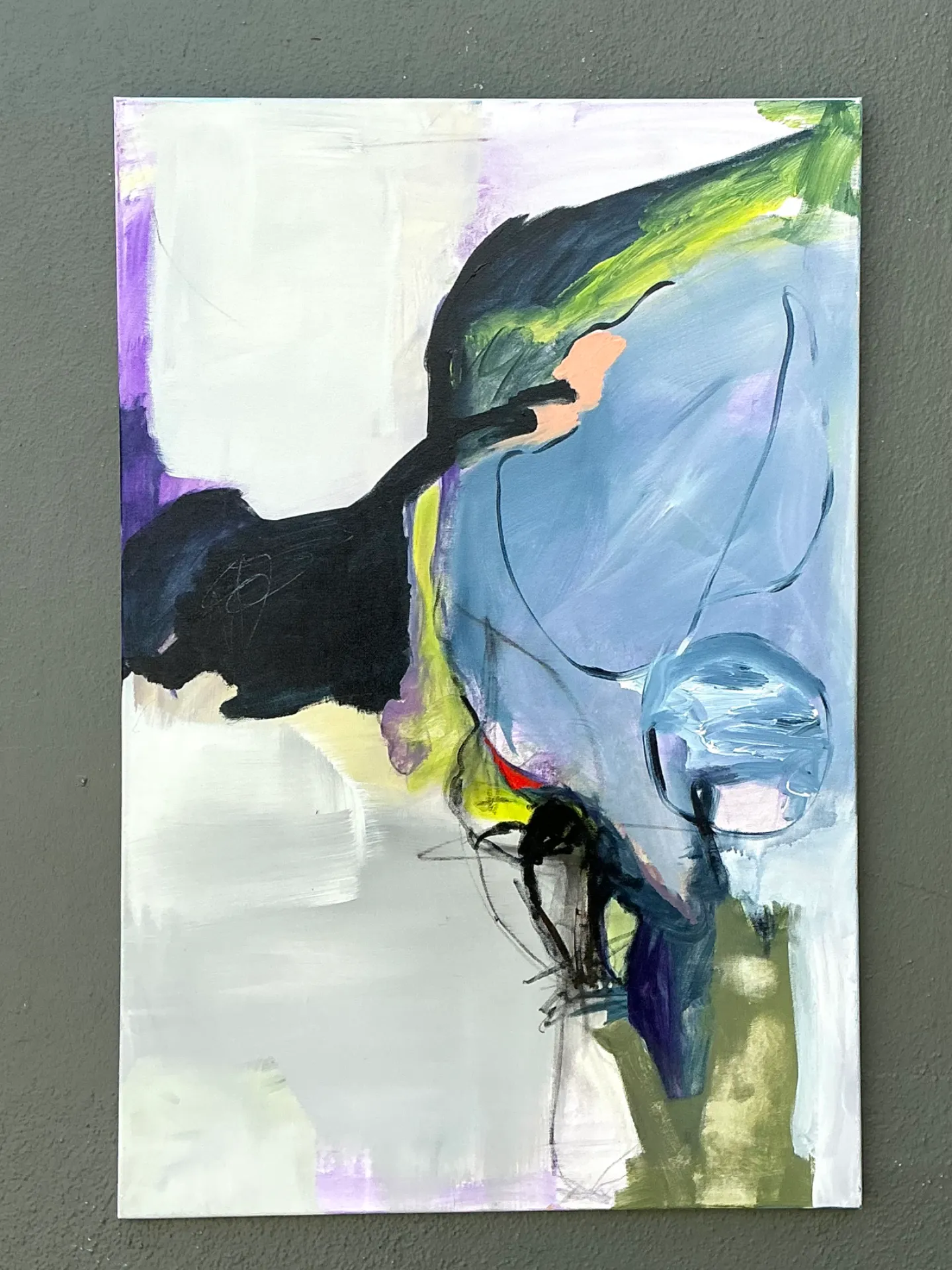 Vintage Abstract Expressionist Oil Painting on Canvas — additional photo 1