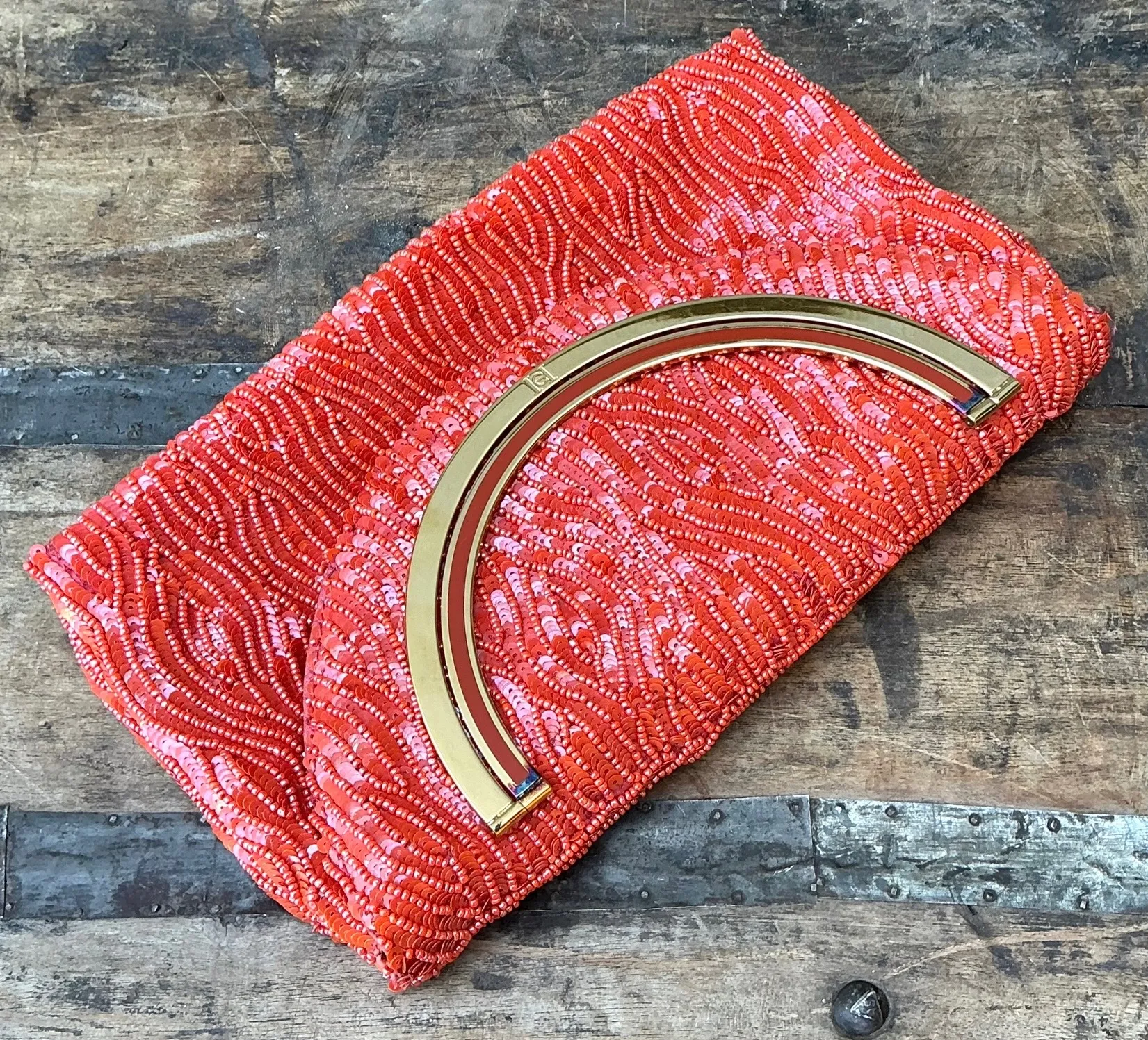Vintage Carolina Herrera Beaded Evening Clutch — additional photo 2