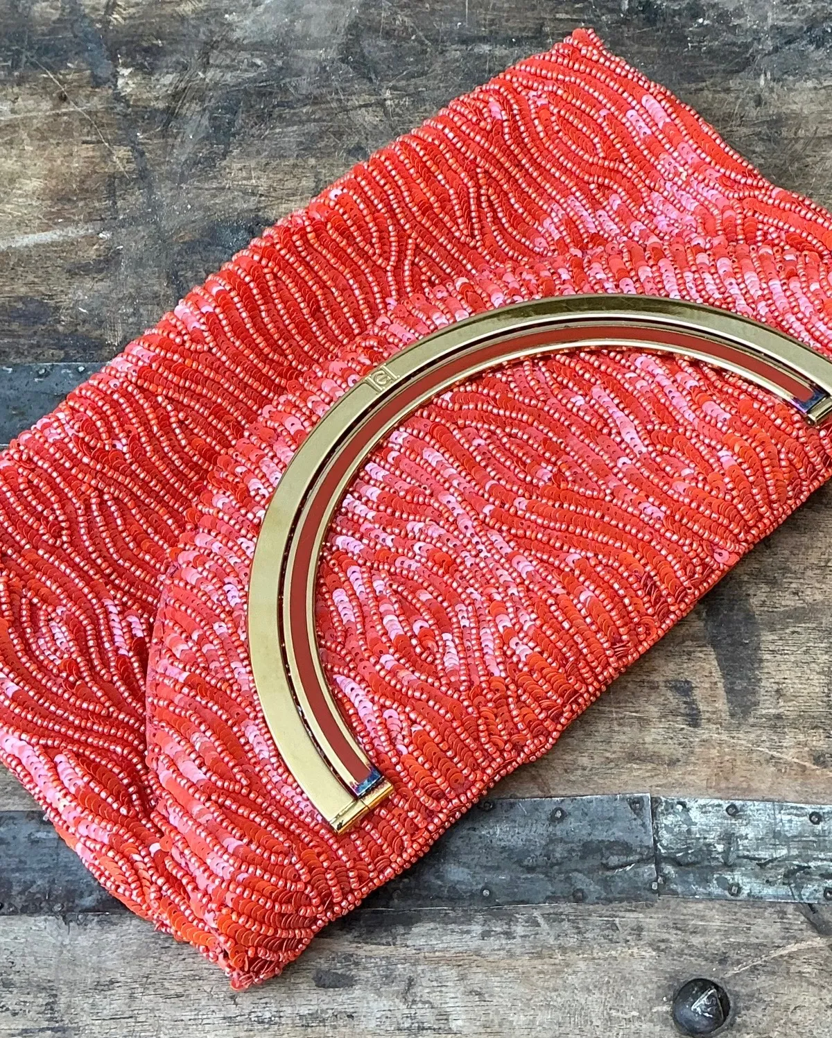 Vintage Carolina Herrera Beaded Evening Clutch — additional photo 2