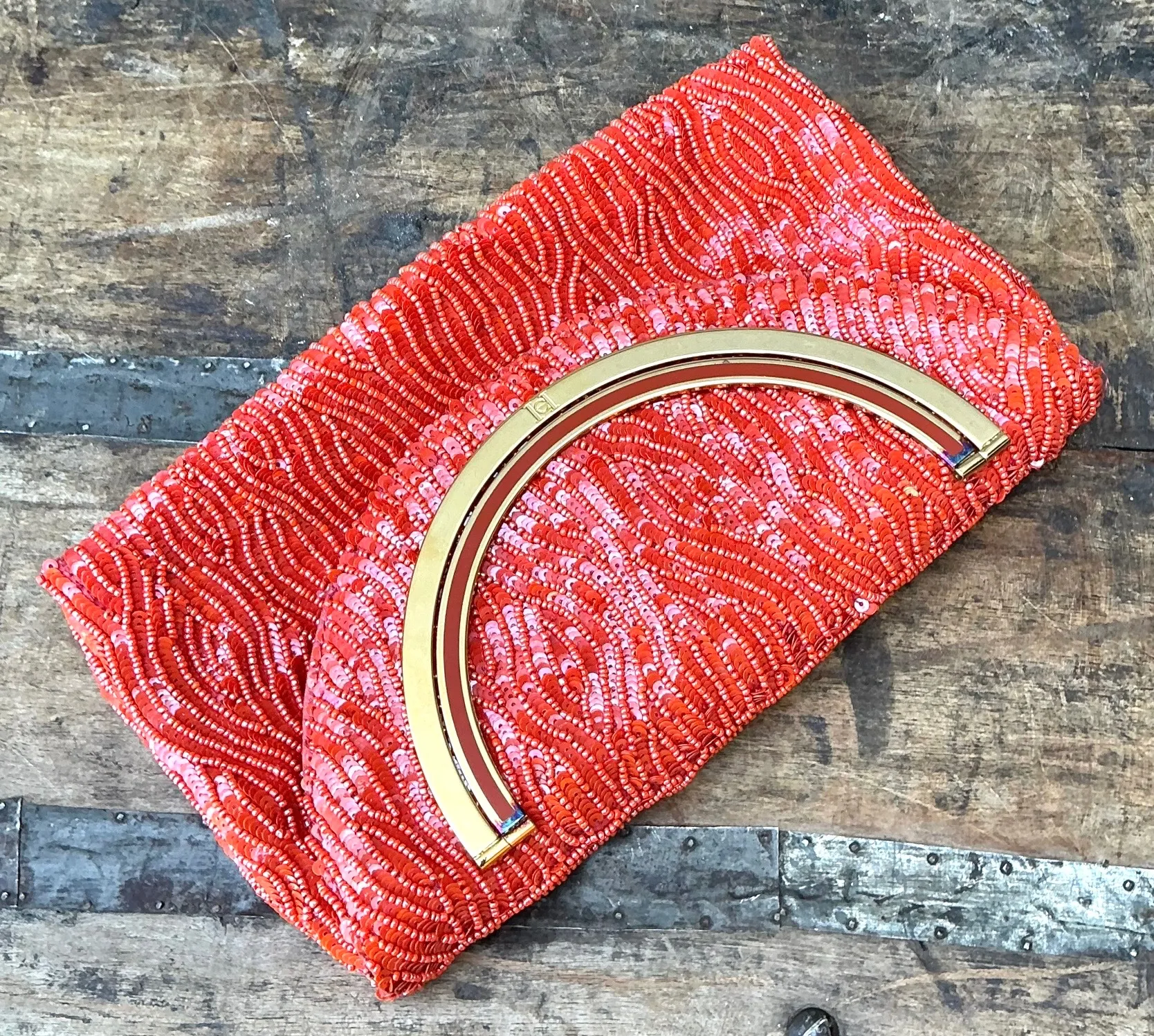 Vintage Carolina Herrera Beaded Evening Clutch — additional photo 4
