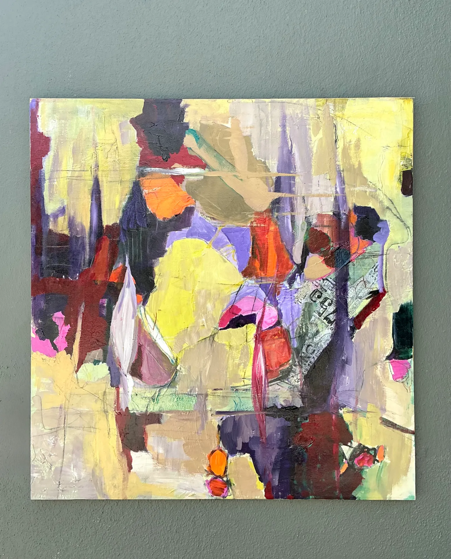Vintage Abstract Expressionist Oil Painting on Canvas — additional photo 2