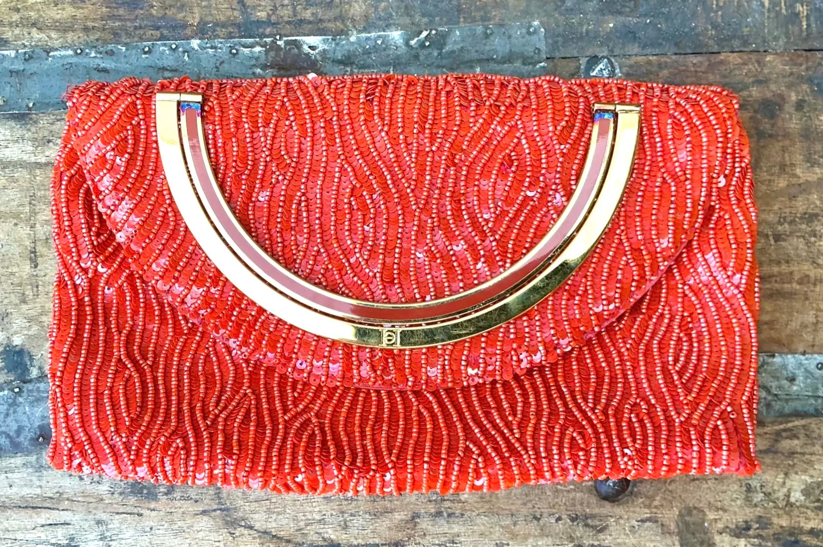 Vintage Carolina Herrera Beaded Evening Clutch — additional photo 1