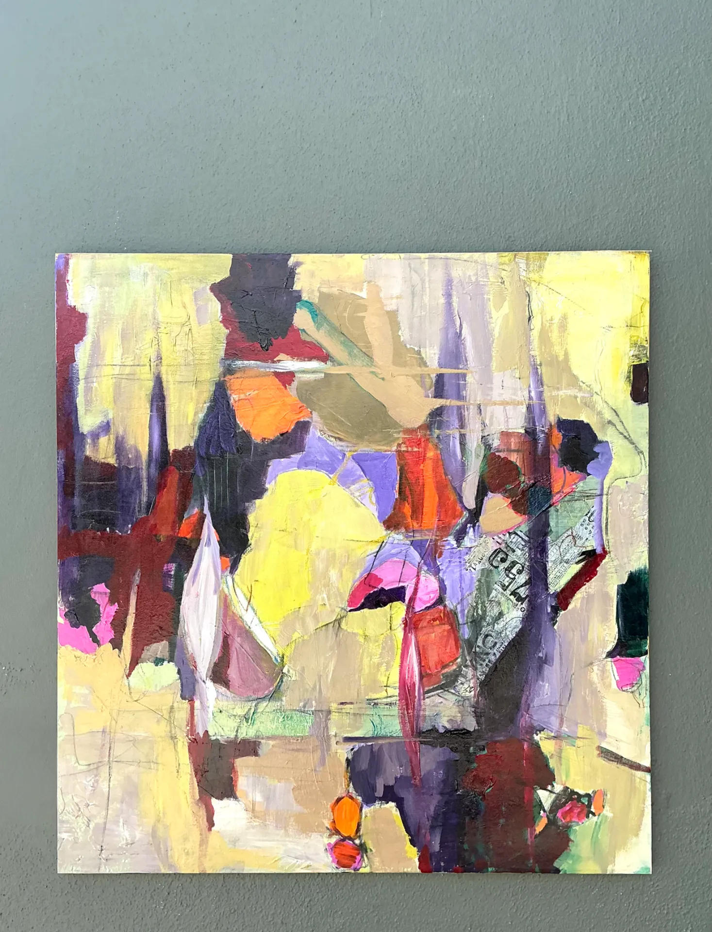Vintage Abstract Expressionist Oil Painting on Canvas — additional photo 1