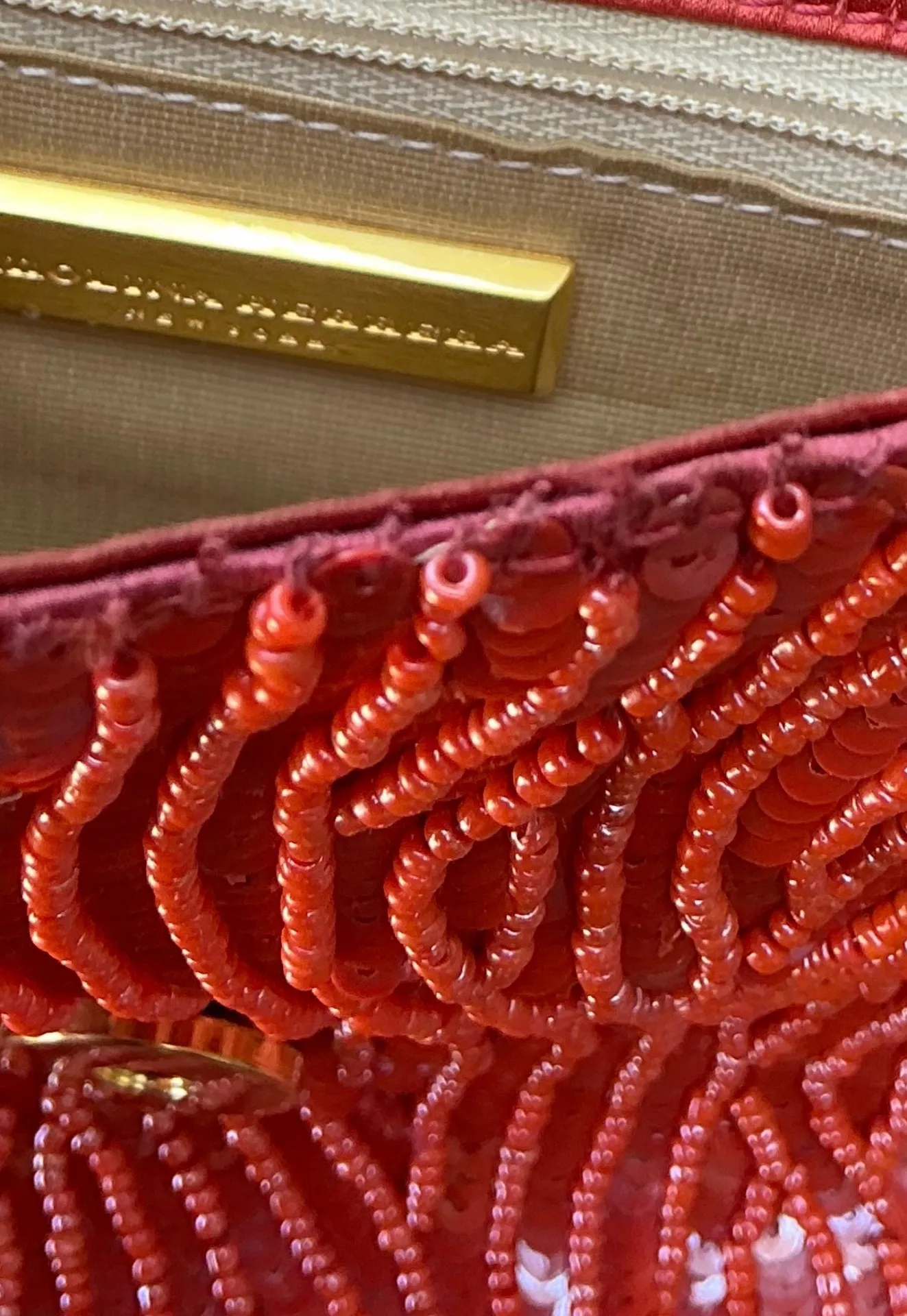 Vintage Carolina Herrera Beaded Evening Clutch — additional photo 3