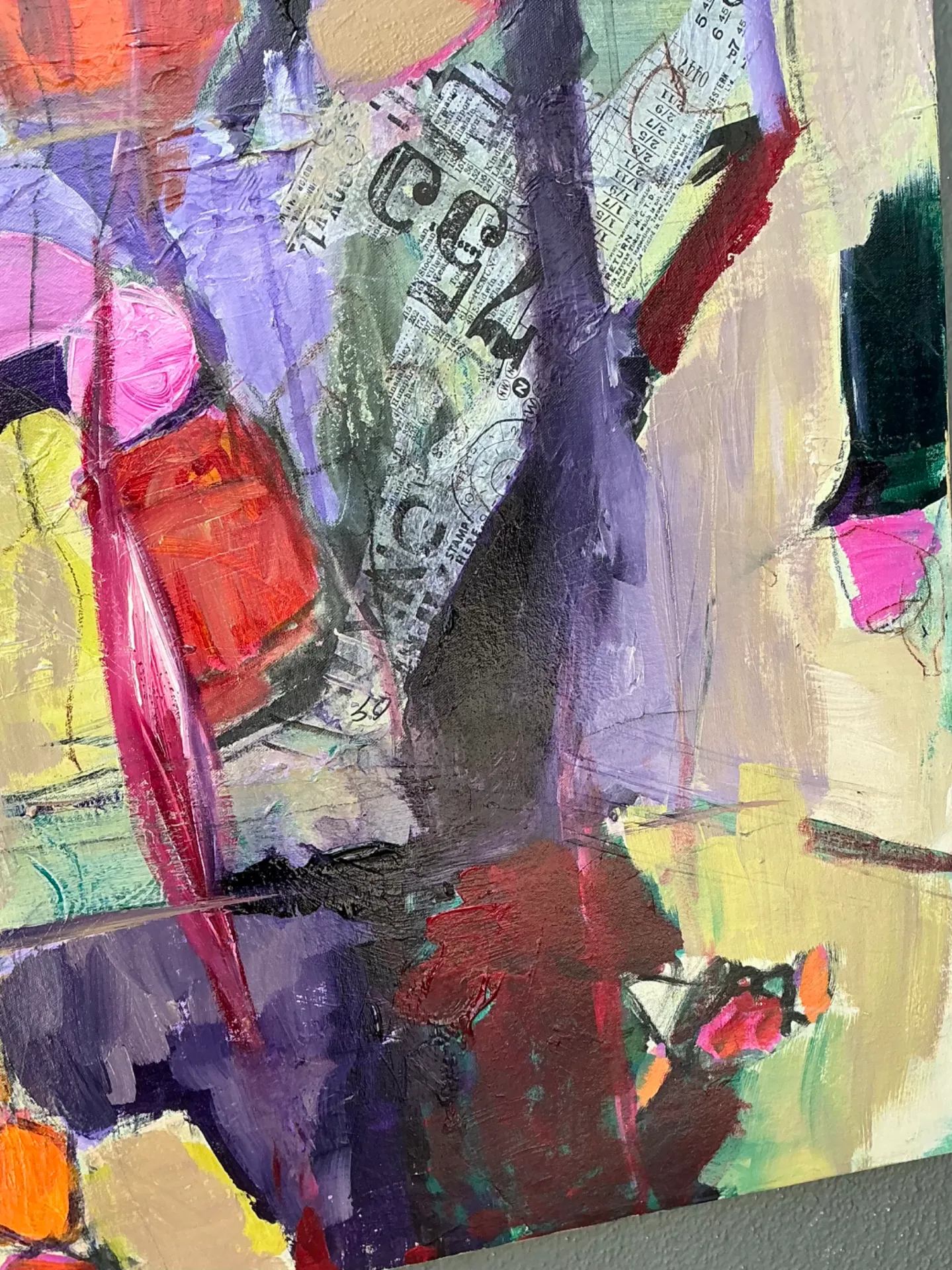Vintage Abstract Expressionist Oil Painting on Canvas — additional photo 6