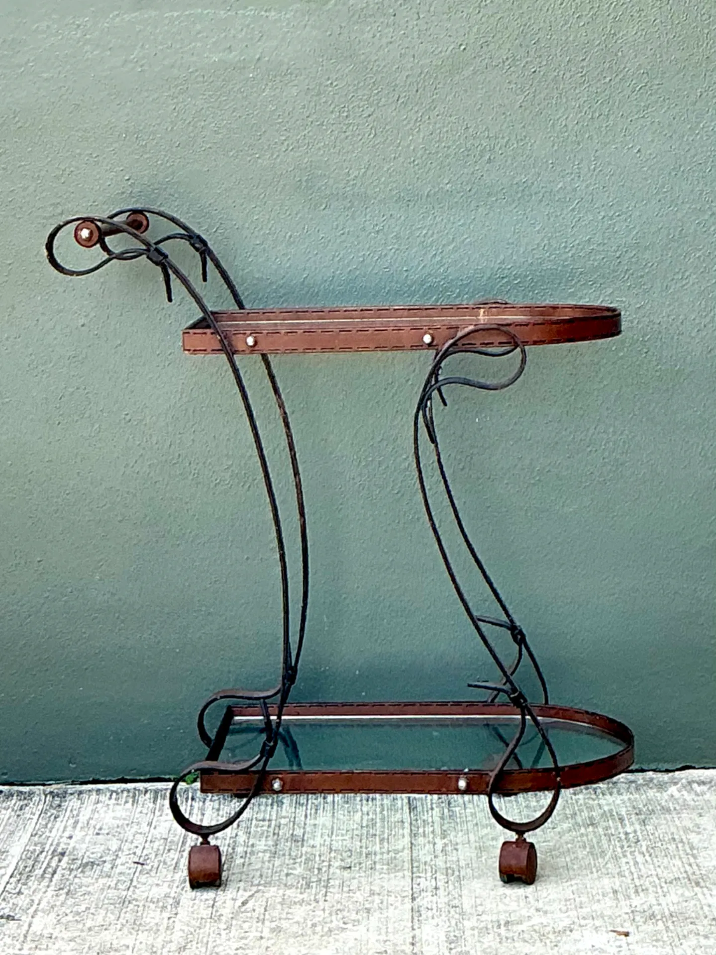 Vintage Glass and Metal Bar Cart — additional photo 7