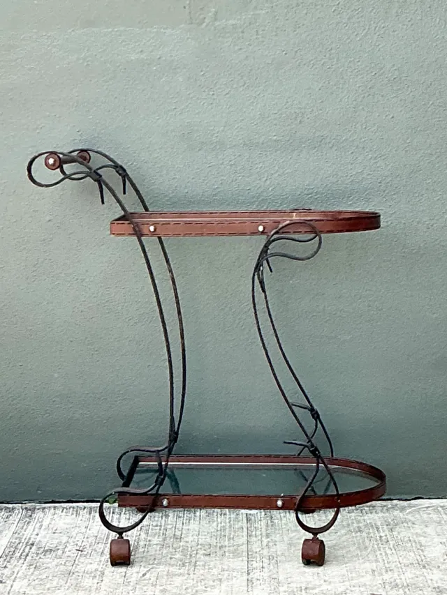 Vintage Glass and Metal Bar Cart — additional photo 8