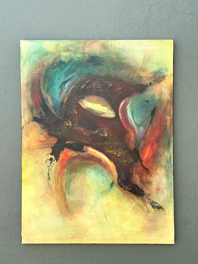 Vintage Abstract Expressionist Oil Painting on Canvas — additional photo 7
