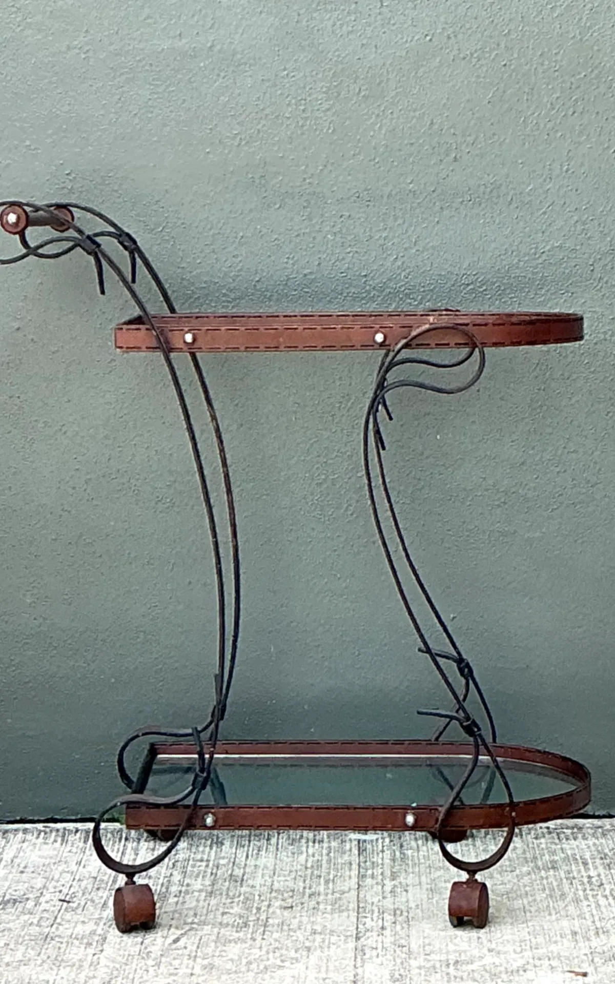 Vintage Glass and Metal Bar Cart — additional photo 5