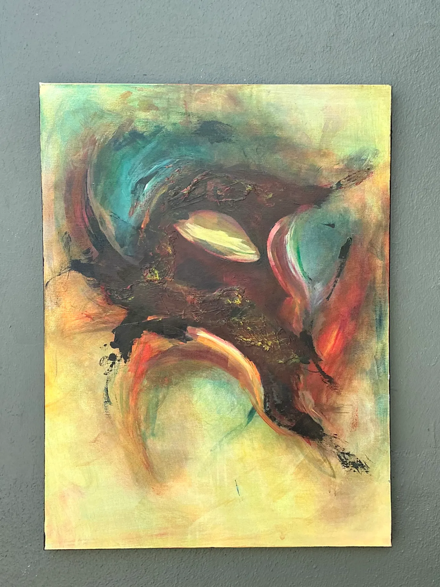 Vintage Abstract Expressionist Oil Painting on Canvas — additional photo 2