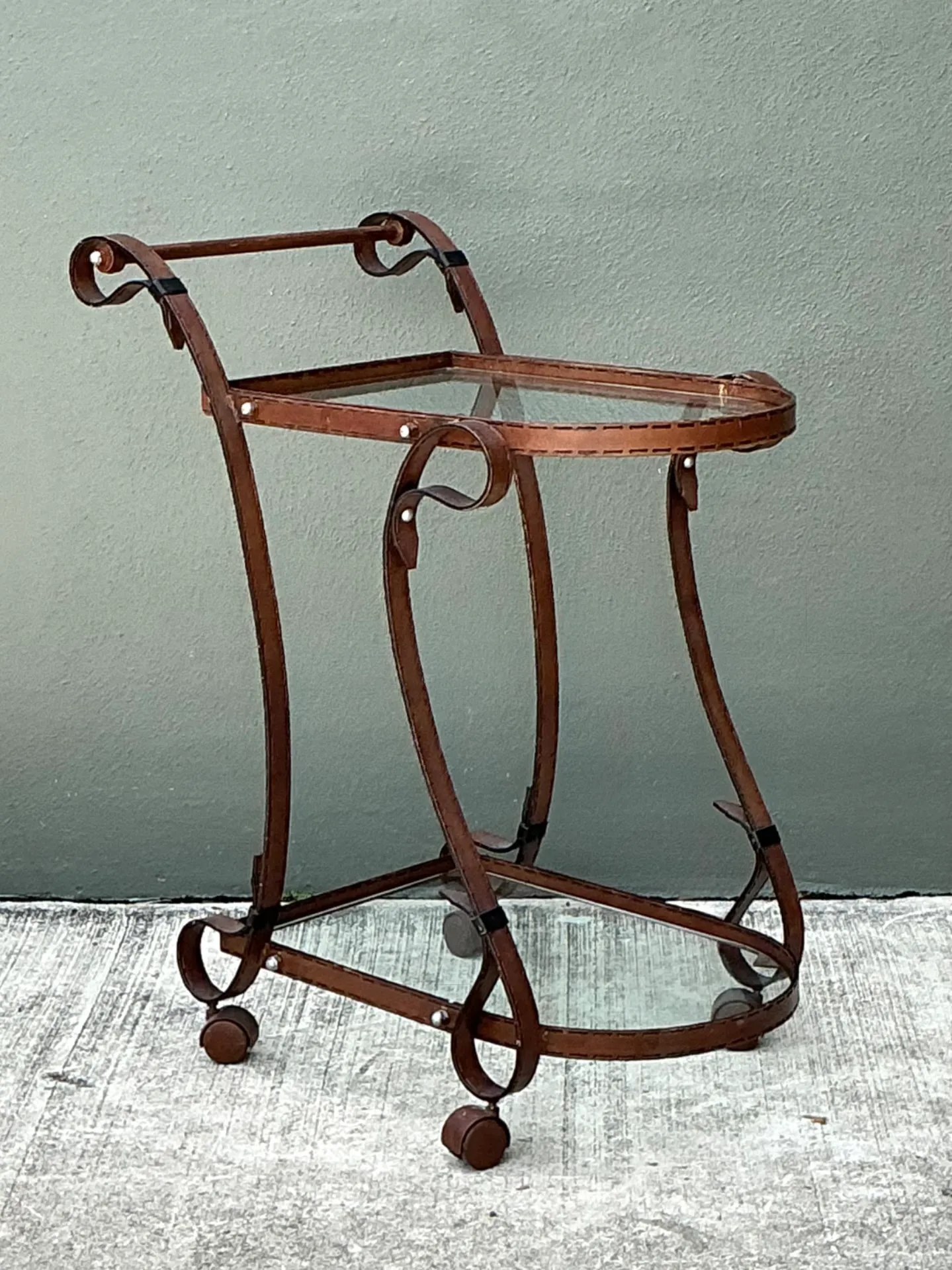 Vintage Glass and Metal Bar Cart — additional photo 2