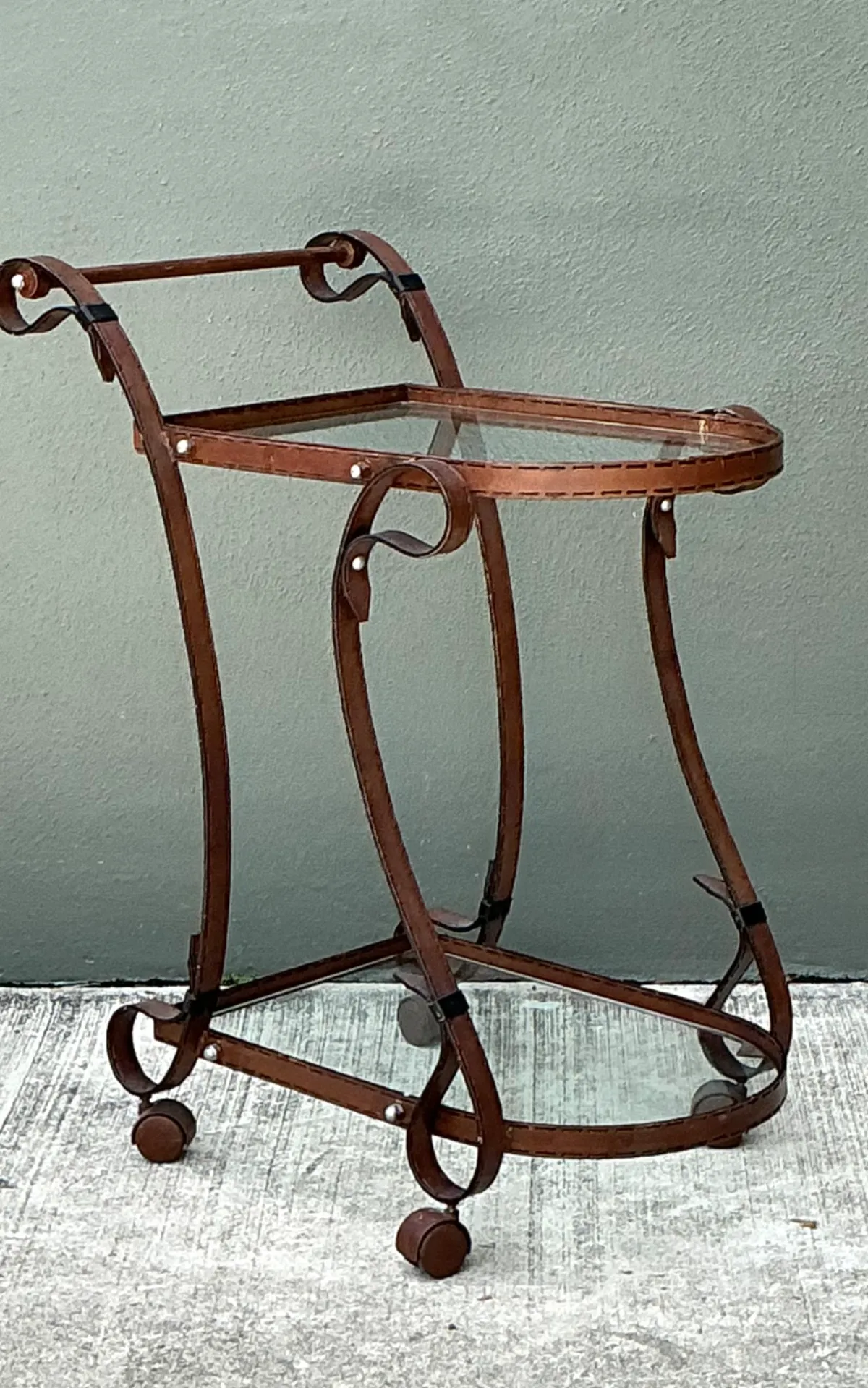 Vintage Glass and Metal Bar Cart — additional photo 2