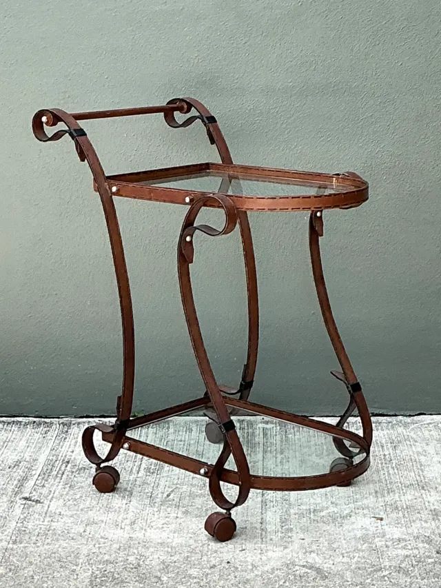 Vintage Glass and Metal Bar Cart — additional photo 2