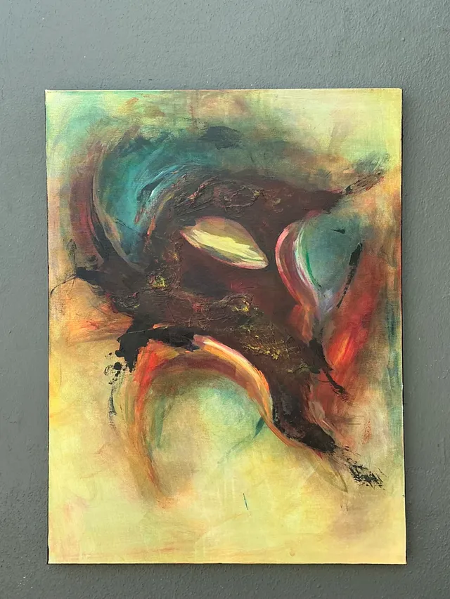 Vintage Abstract Expressionist Oil Painting on Canvas — additional photo 4