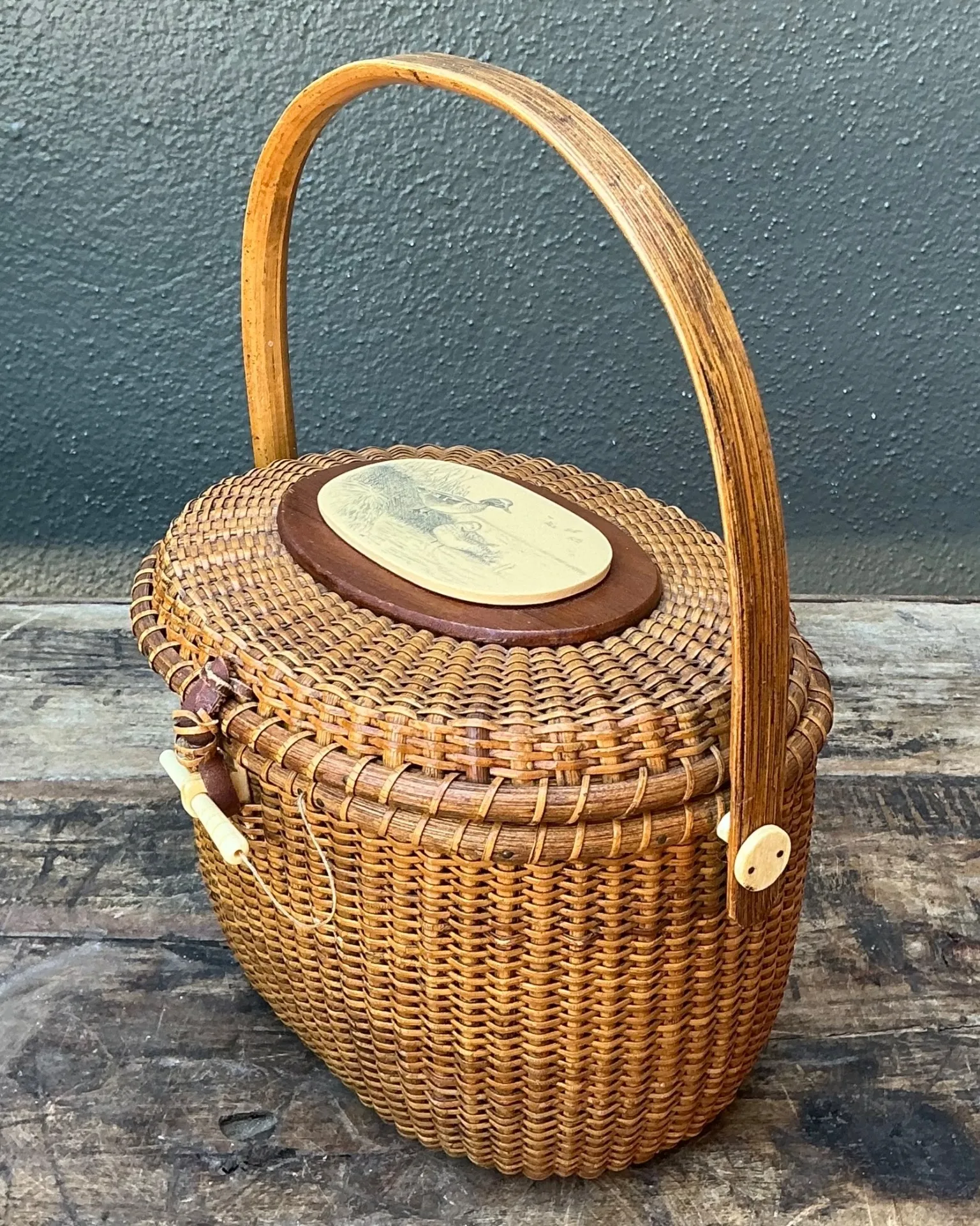 Vintage 1978 Woven Rattan Nantucket Duck Bag — additional photo 4