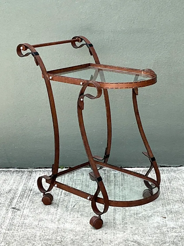 Vintage Glass and Metal Bar Cart — additional photo 4