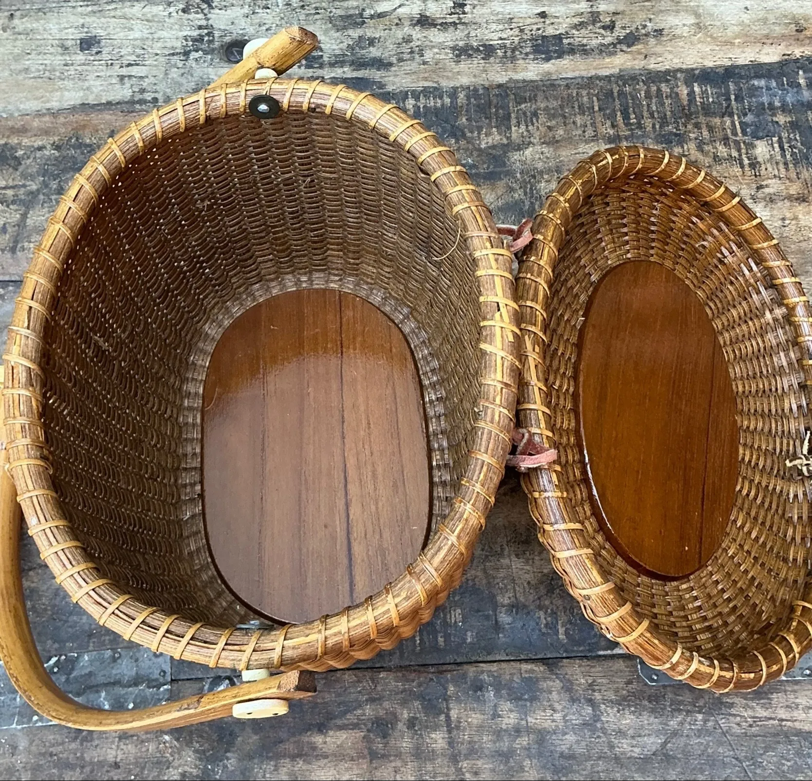 Vintage 1978 Woven Rattan Nantucket Duck Bag — additional photo 3