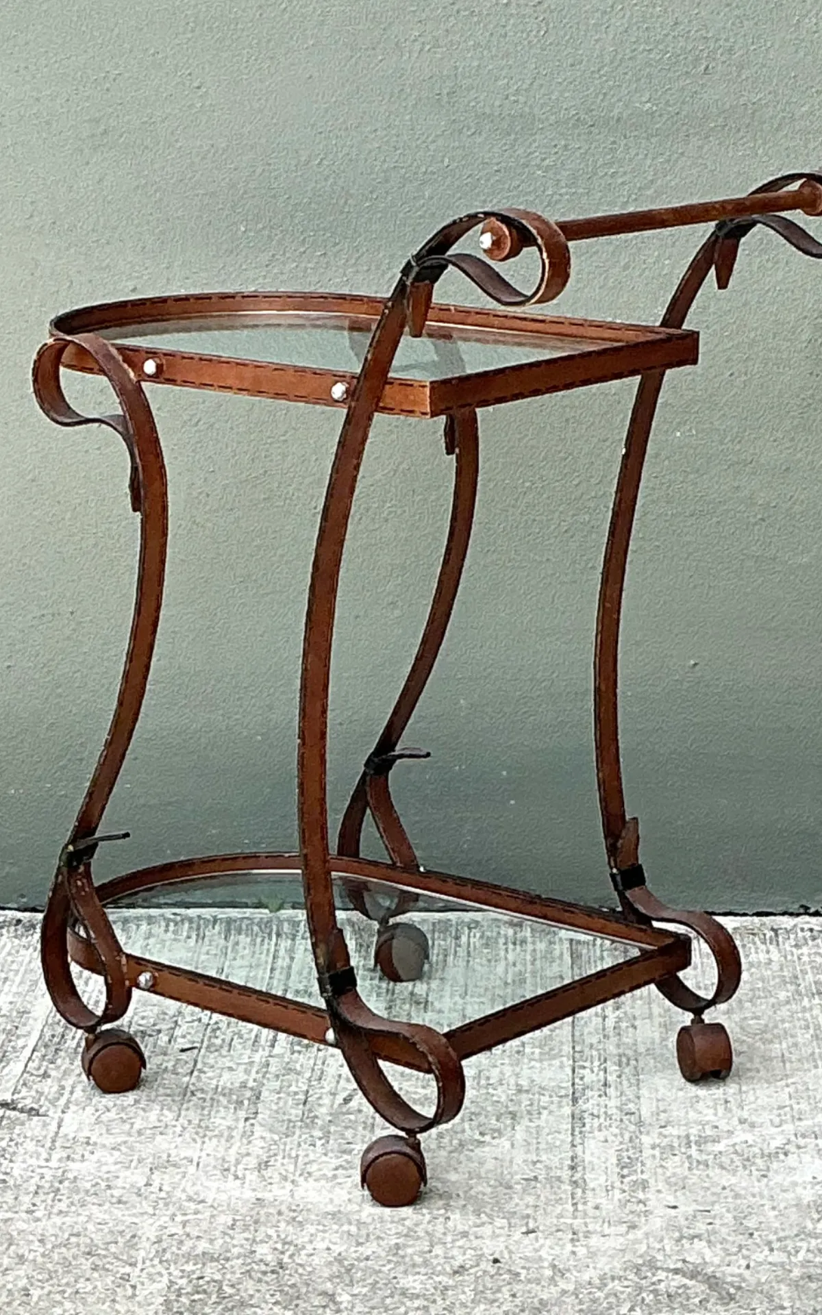 Vintage Glass and Metal Bar Cart — additional photo 3