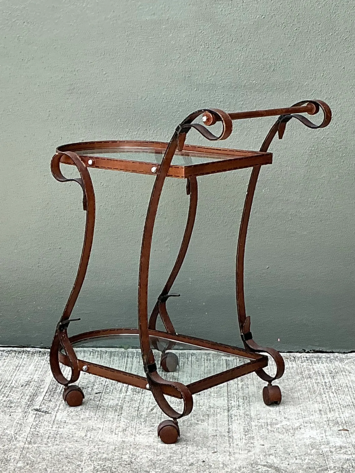 Vintage Glass and Metal Bar Cart — additional photo 1