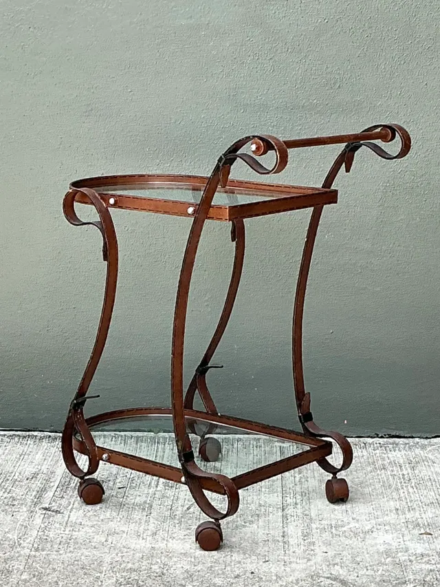 Vintage Glass and Metal Bar Cart — additional photo 1